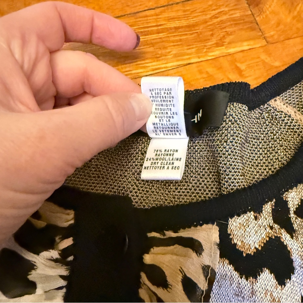 St. John Animal Print Ruffle Cardigan - Picture 6 of 9